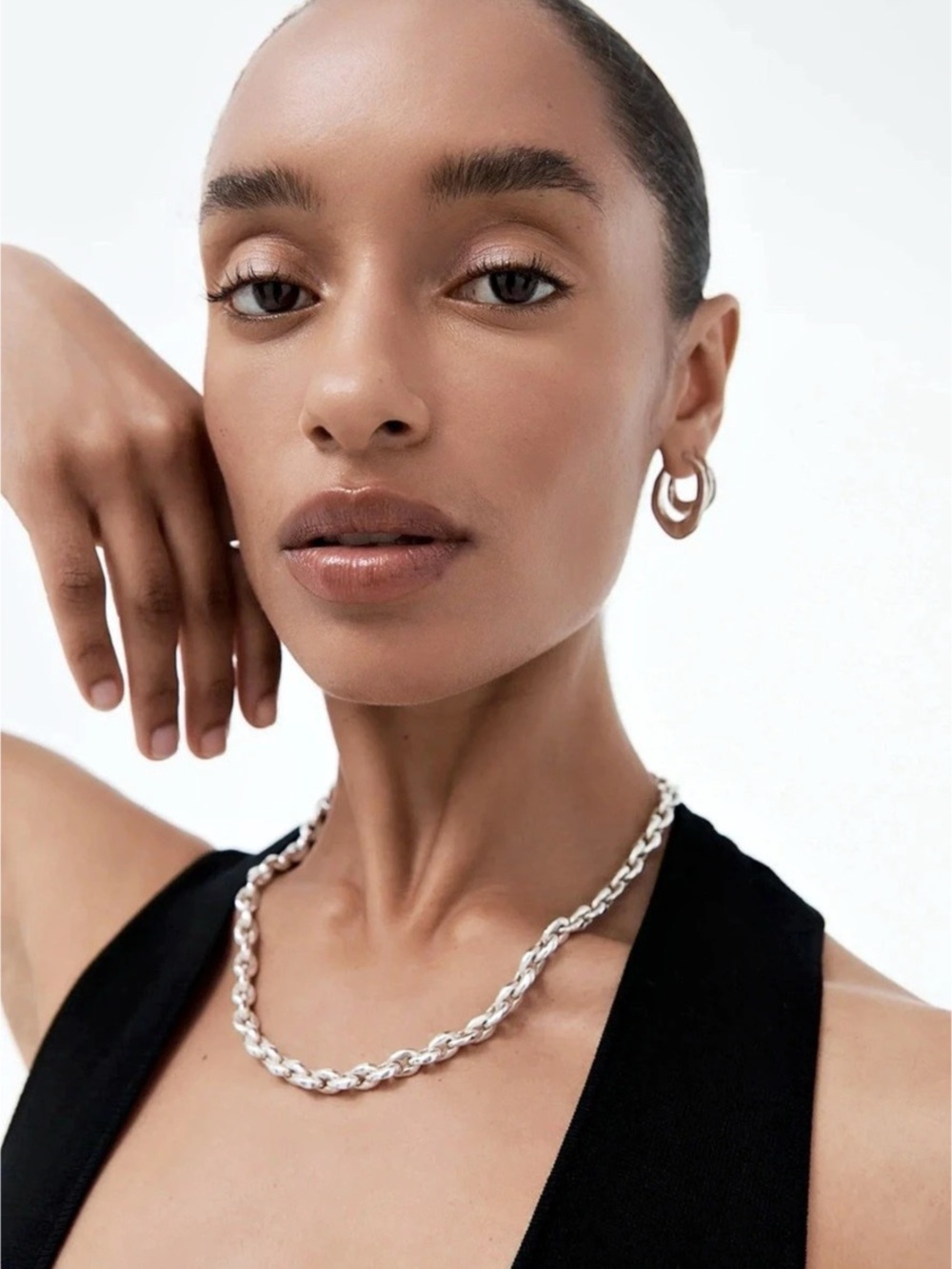 Nina Gordon Marina Chain Necklace in Silver